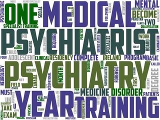 psychiatrist typography, wordcloud, wordart,