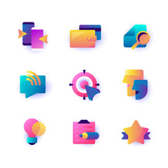 Set of creative isolated icons for web and ui ux design. 