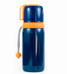 Thermos for children's drinks on white background