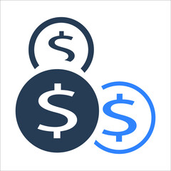 Coin investment or money icon