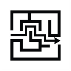 Labyrinth or maze strategy icon