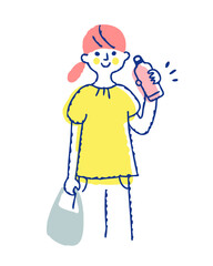 マイボトルを持っている若い女性