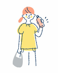 マイボトルを持っている若い女性