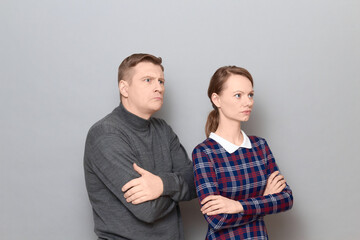 Portrait of couple after quarrel, relationship concept