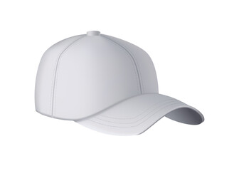 Baseball cap. Realistic baseball cap template front view. Empty mockup sport hat. Gray blank cap isolated on white background. Blank template of baseball uniform cap