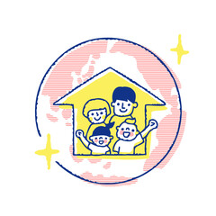 地球と笑顔の家族