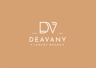 Minimalist letter D V logo design for personal brand or company