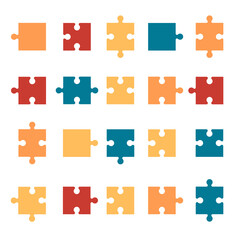 Naklejka premium Puzzle pattern graphic resources. Jigsaw puzzle flat design illustration. 