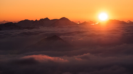 sunset above the clouds