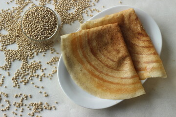 Sorghum Pancakes. Crispy pancakes made of whole grain Sorghum and lintels. Popularly known as Jowar...