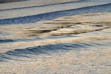 Small waves at sunset