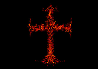 A flame shaped like a cross.