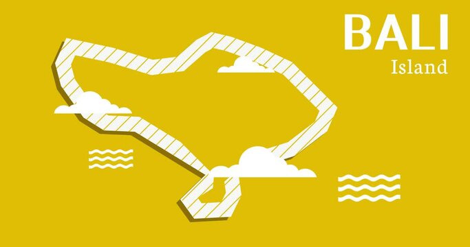 Animation - Bali Island vector map , High detailed illustration. Bali Island, part of Indonesia, country in Asia.