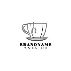 cup cartoon logo design template icon black isolated vector illustration