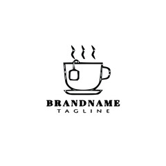 tea cup logo design template icon creative illustration