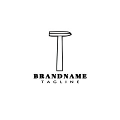 cute hammer logo icon design vector creative illustration