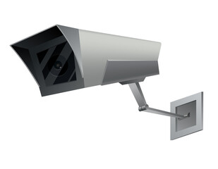 Fototapeta na wymiar Security camera. Decorative surveillance camera. Safety home protection system. Illustration of cctv and camera sign