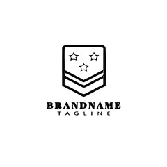 cute army rank logo cartoon icon design template black isolated vector illustration