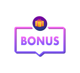 Bonus for promotion design. Surprise banner. Discount banner promotion template. Web template for marketing promo design. Vector stock illustration.