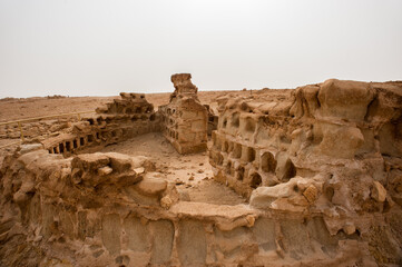Ruins of the ancient fortress of Massada in Israel - obrazy, fototapety, plakaty