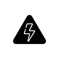 Electric Warning glyph icon. Vector fill black illustration.