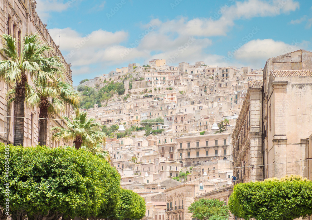 Wall mural modica (sicilia, italy) - a historical center view of the touristic baroque city in province of ragu