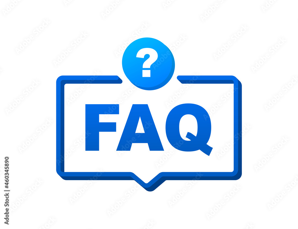 Poster frequently asked questions faq banner. speech bubble with text faq. vector stock illustration.