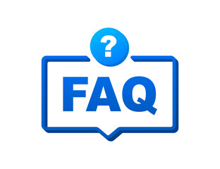 Frequently asked questions FAQ banner. Speech bubble with text FAQ. Vector stock illustration.