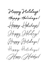Naklejka premium Handwritten greeting inscription Happy Holidays. Vector lettering