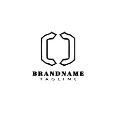 brackets logo cartoon icon design template black isolated unique illustration