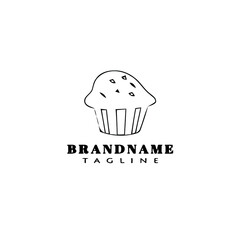 bread cartoon logo icon design template black vector illustration