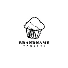 bread cartoon logo icon flat template black isolated vector illustration