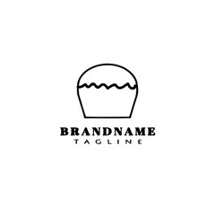 bread cartoon logo icon design template black isolated cute illustration