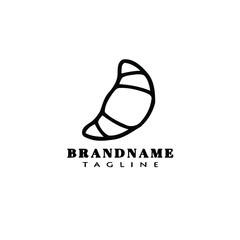 bread cartoon logo icon template black isolated vector illustration