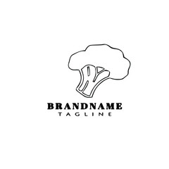 broccoli logo cartoon icon design black isolated vector illustration