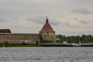 Golovin tower 16th century. Oreshek Fortress. Shlisselburg Fortress near the St. Petersburg, Russia. Founded in 1323.