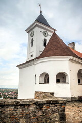 Fototapeta premium UKRAINE. MUKACHEVO. 24 AUGUST 2021. Internal part of an ancient castle of 