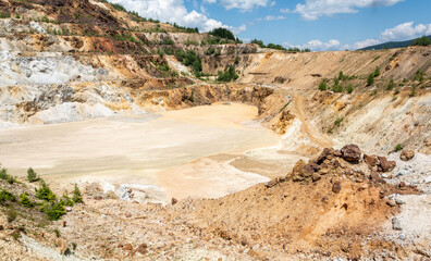 Abandoned sulfur mine in Calimani mountains. Harghita Romania