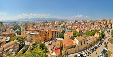 Fototapeta na wymiar Panorama of the capital of Sardinia - Cagliari 