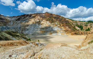 Abandoned sulfur mine in Calimani mountains. Harghita Romania