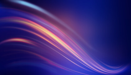 Dark abstract futuristic background. Digital explosion, ultraviolet neon glow, blurred geometric lines.
