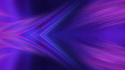 Dark abstract futuristic background. Digital explosion, ultraviolet neon glow, blurred geometric lines.