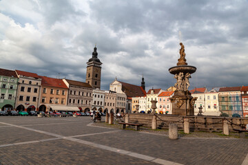 Fototapeta na wymiar Ceske Budejovice Town Square. Czech