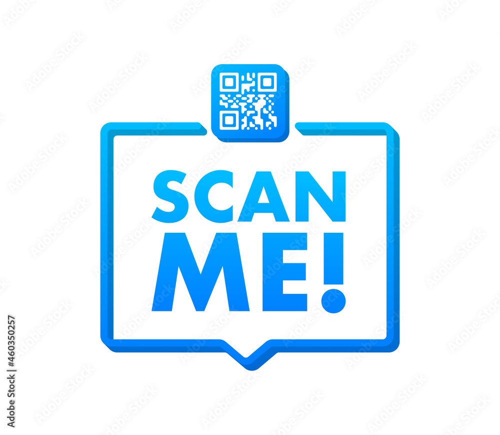 Poster qr code for smartphone. inscription scan me with smartphone icon. qr code for payment. vector illust
