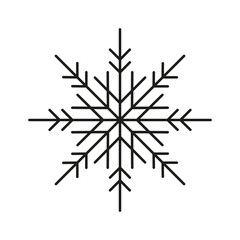 Simple winter Snowflake icon. Great design for any purposes. Vector illustration isolated on white background.