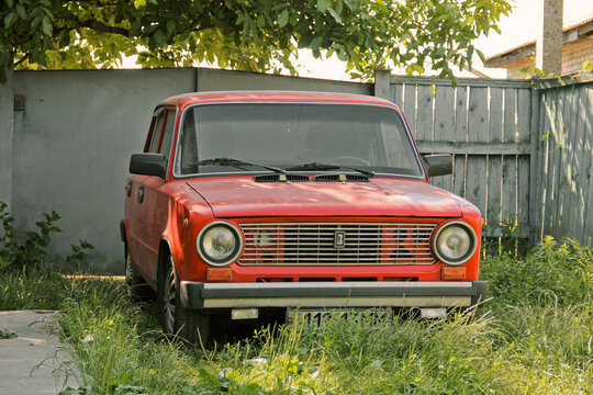 Chernihiv, Ukraine - June 17, 2019: VAZ 2101 in the yard
