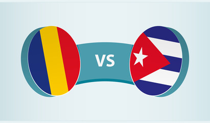 Romania vs Cuba, team sports competition concept.