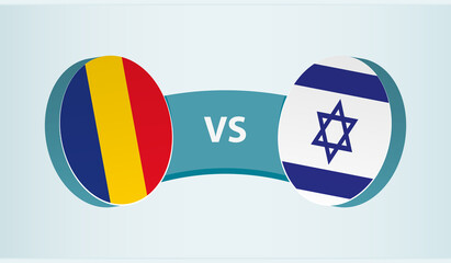 Romania vs Israel, team sports competition concept.