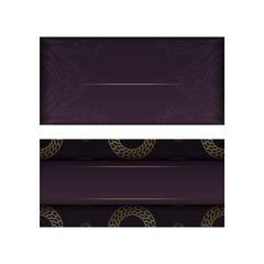 Brochure in burgundy color with luxurious gold pattern for your congratulations.
