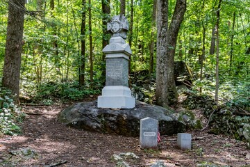 Monument to the 9th Massachusetts Volunteer Infantry Regiment, Sykes Avenue, Gettysburg National Military Park, Pennsylvania, USA